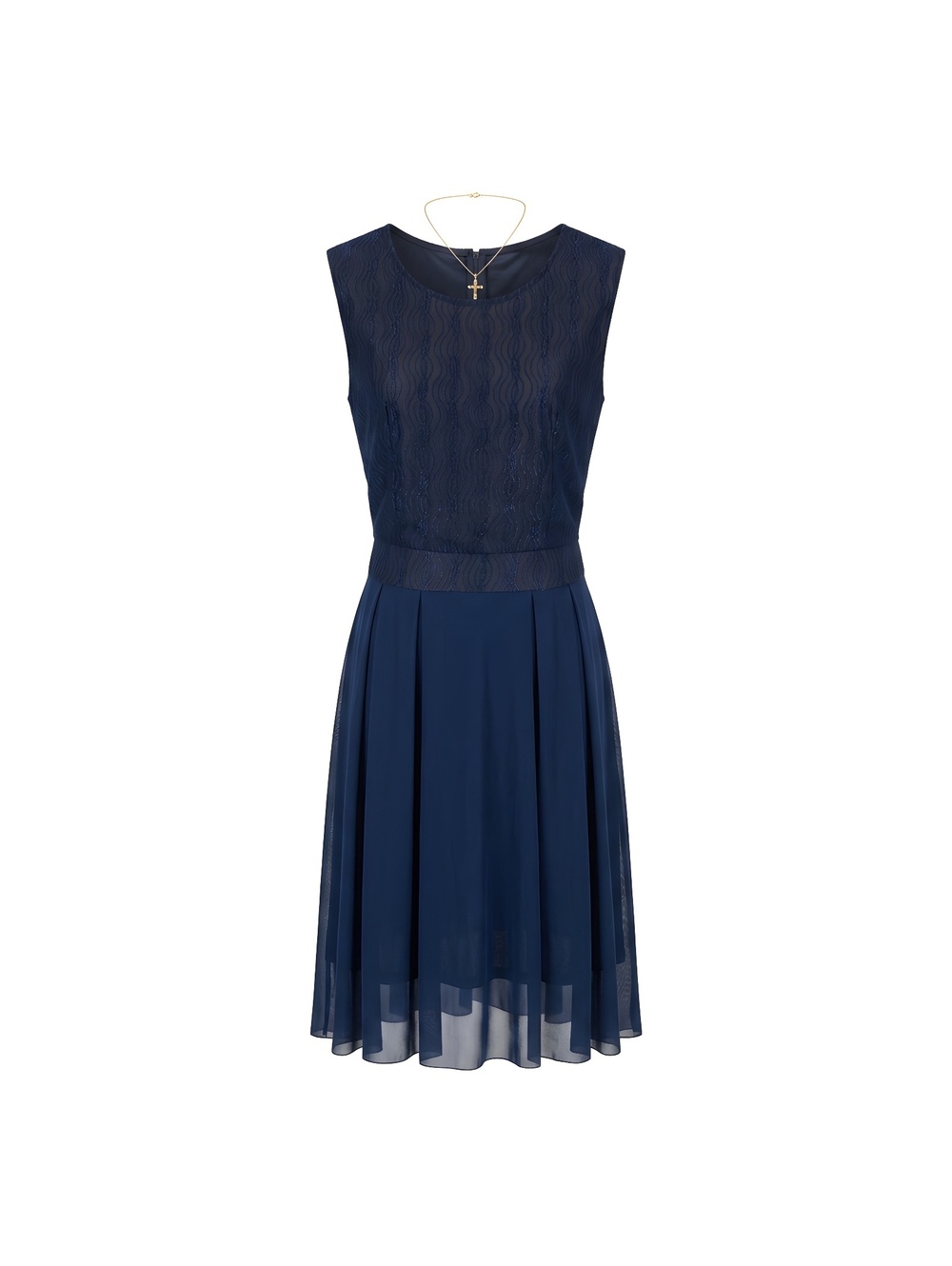 Mother of the Bride /Groom Sale - Homeyee Navy Midi Dress with Textured Bodice